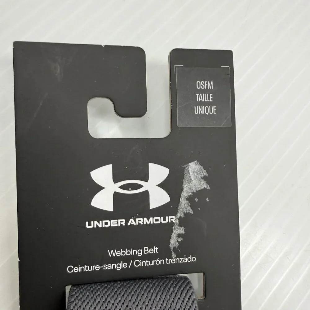 Under Armour Webbing Belt Mens OSFM Adjustable Tactical Casual Golf Gray NWT - Picture 4 of 7